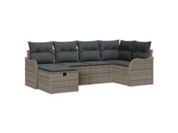Conjunto 6 Móveis De Jardim Vidaxl Bege Vime Pe (232,5 X 122,5 X 85 Cm)