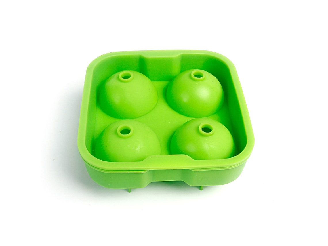 Moldes de gelo em forma de futebol de silicone reutilizáveis com tampa para coquetéis e bebidas | S/MARCA
