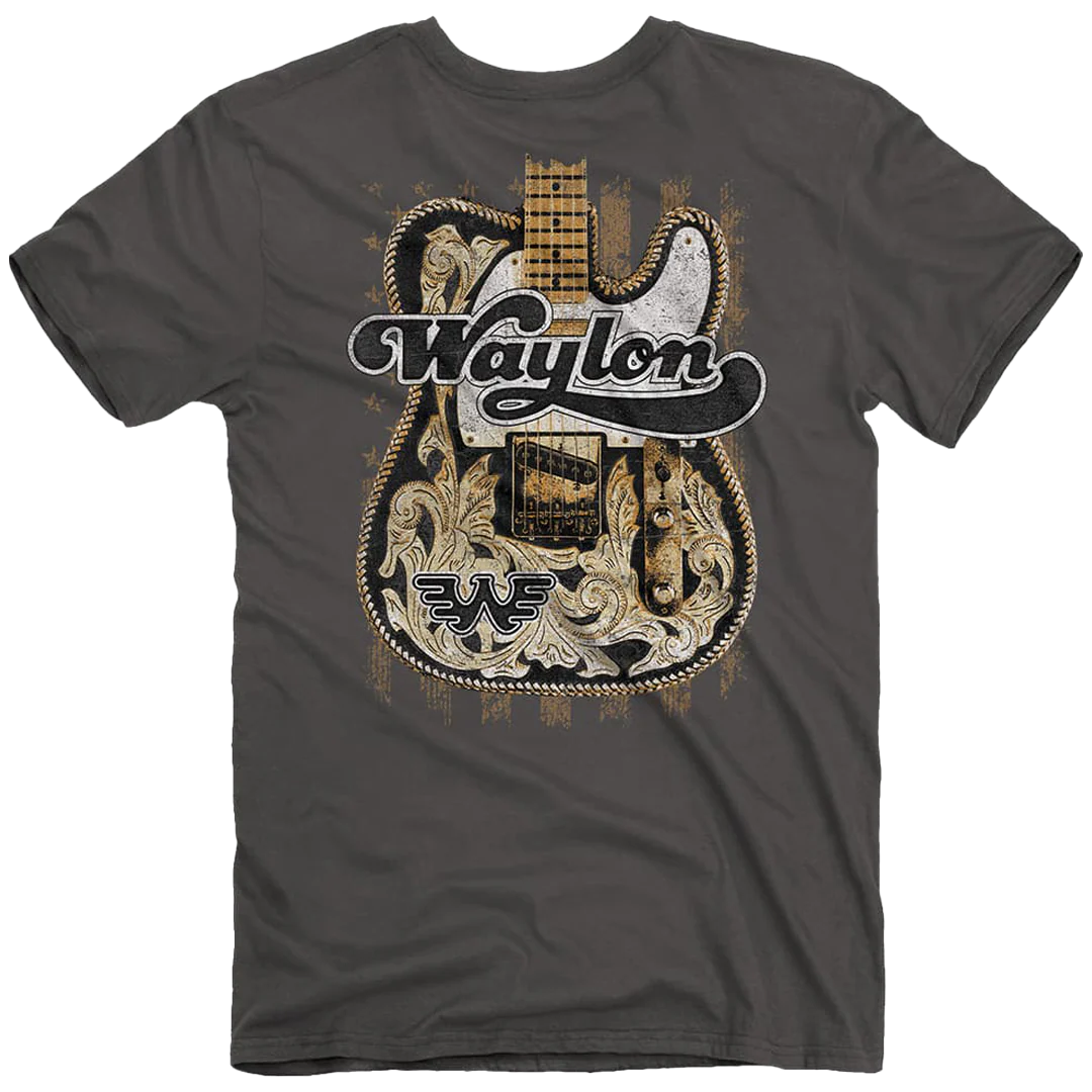 Waylon Jennings — Big Guitar T-shirt Unisex Rockinstone Size:m
