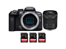 Eos R10 + Rf 15 30mm F4.5 6.3 Is Stm + 3 Sandisk 64gb Uhs ii 300mb/s Máquina Fotográfica Híbrida Aps c + Ebook Pricedirect CANON
