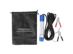 Lâmpada de Pesca Led Mergulho 18W 1000lm IP68 5m Clip Bateria Isca Verde S/MARCA