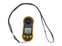 Anemômetro Digital Portátil Medidor De Velocidade Do Vento E Temperatura Com Display Lcd E Case De Borracha