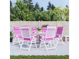 Vidaxl Almofadões P/ Cadeira Encosto Alto 6 Pcs Tecido Oxford Rosa