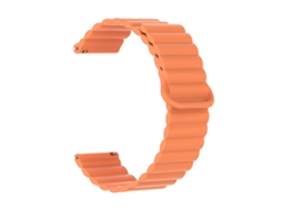 Pulseira de silicone bicolor com data magnética para Huawei Watch GT6 GT5 E e Samsung Smartwatch, laranja, 22 mm