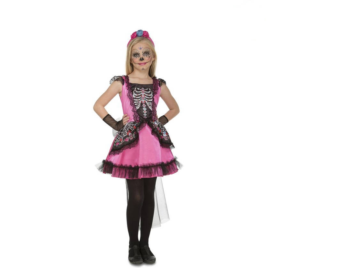 Fato de Menina Esqueleto (Tam: 7-9 anos)