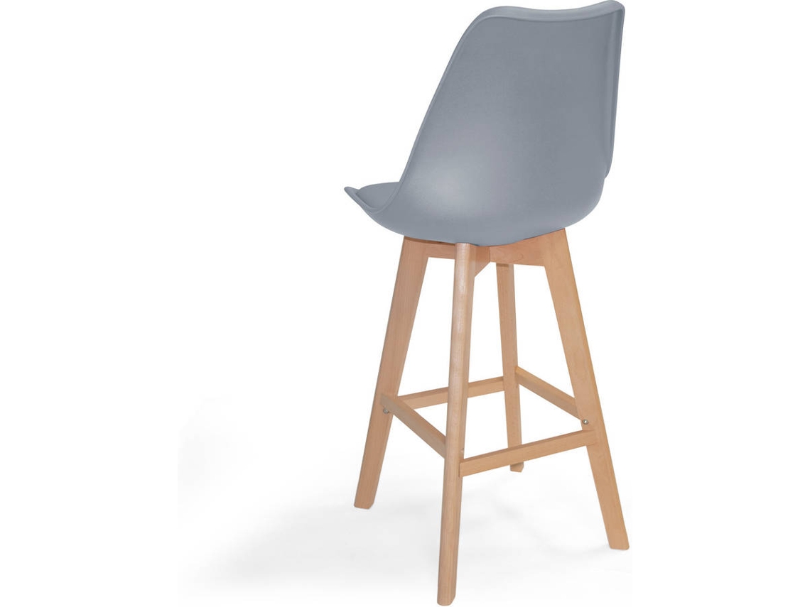 Banco Alto VMO HOME Medio New Tower Wood (54 x 48 x 49 cm - Cinza)