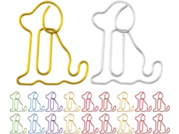 Clips de papel Kichouse em formato de cachorrinho para decoração escolar, 30 unidades, estrutura metálica resistente. Design exclusivo.