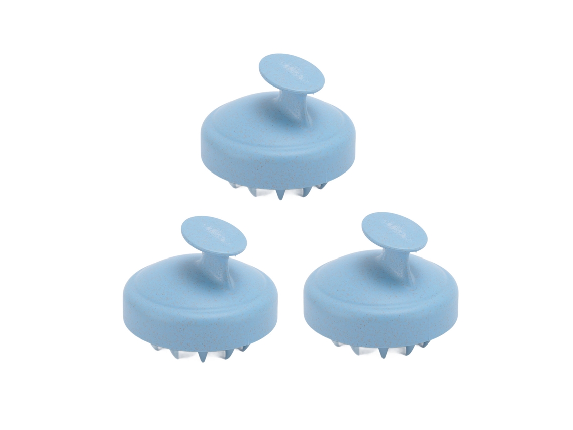 2026 3pcs Escova de Massagem Capilar de Silicone Desmontável para Remoção de Caspa com Cerdas Macias
