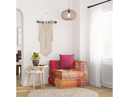 Pufe Modular Com Almofada Retalhos De Tecidos Lovely Home