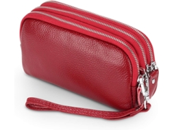 Carteira Longa Feminina Em Pele - Porta-moedas Elegante De Grande Capacidade - Vermelho