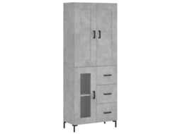 Armário Alto 69,5x34x180cm Derivados de Madeira Cinza Cimento MAISON EXCLUSIVE