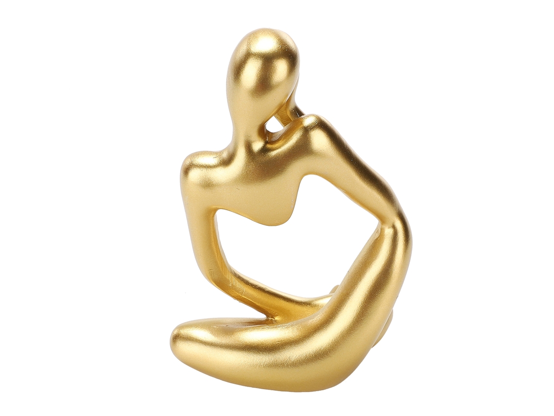 Figura Mini Resina Estilo C Zuosi Ouro 8x8x13cm