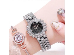Relógio Feminino Gedi 52004 Com Pulseira De Diamantes E Mecanismo De Quartzo.