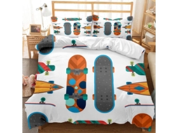 Capa de Edredom com Estampa Skate em Microfibra Fronha 135 X 200 Cm, 50 75 Cm 50 X 75 Cm