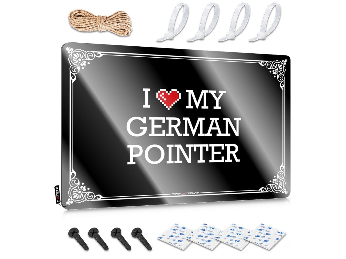 Pôster Com Design Grunge Eu Amo Meu Pointer Alemão Para Placar – Personalizável Decorar Sua Sala 20x 30cm