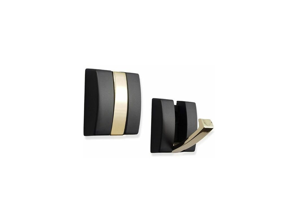 Ganchos De Parede Dobráveis Em Alumínio Resistente (preto/dourado, Conjunto De 2 Peças)