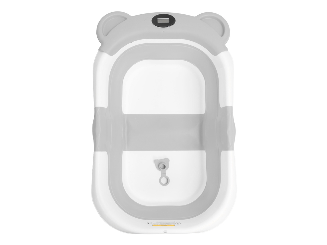 Primerox banheira para Bebê Dobrável Antideslizante com Sensor de Temperatura e Buraco de Escoamento Cinza