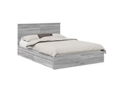 Cama com Armazenamento com Cabeceira Cinza Sonoma 140x200 cm MAISON EXCLUSIVE