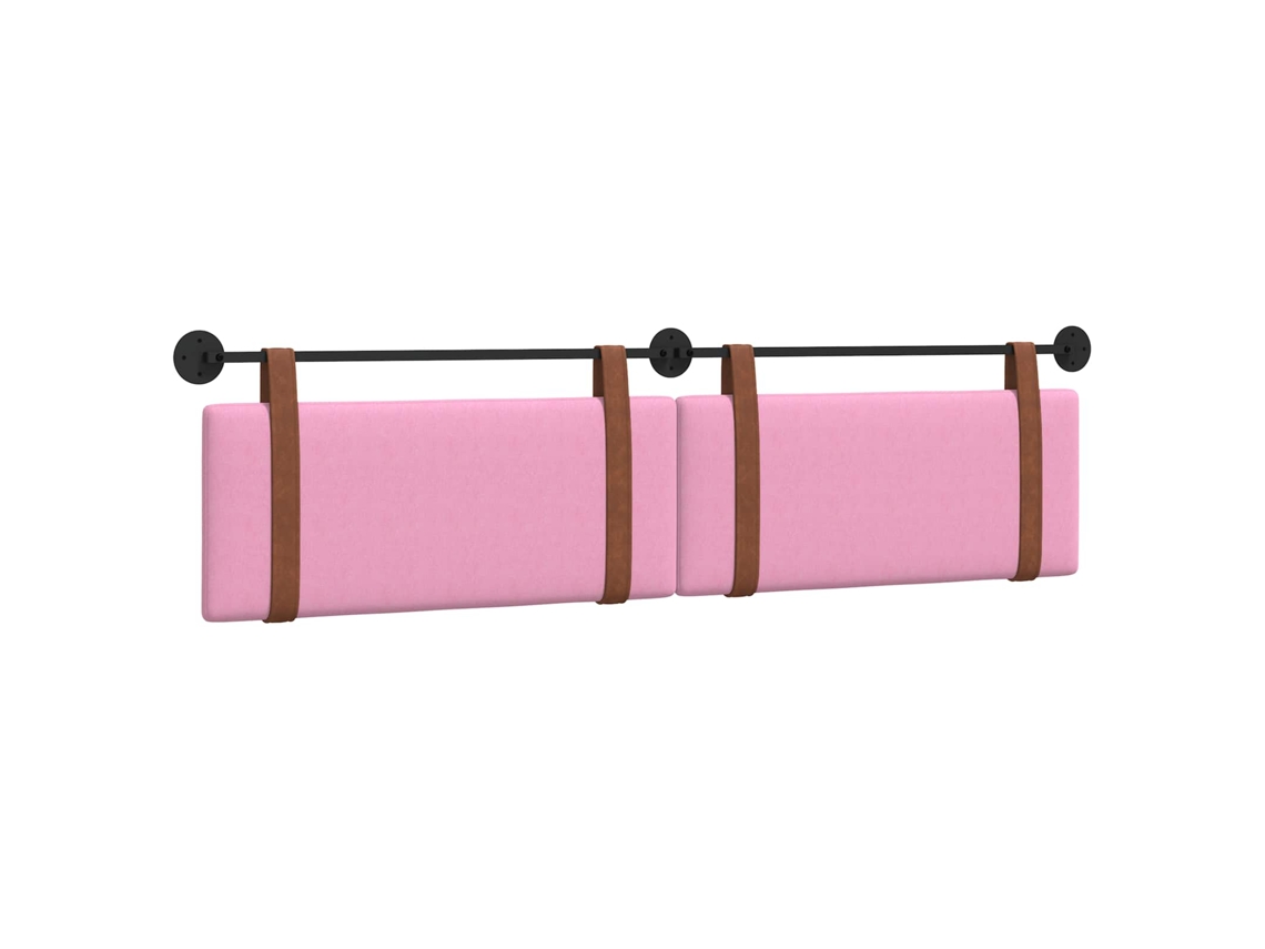 Conjunto 1 Cabeceira Suspensa Vidaxl Rosa Couro Sintético (210 X 55 X 5 Cm)