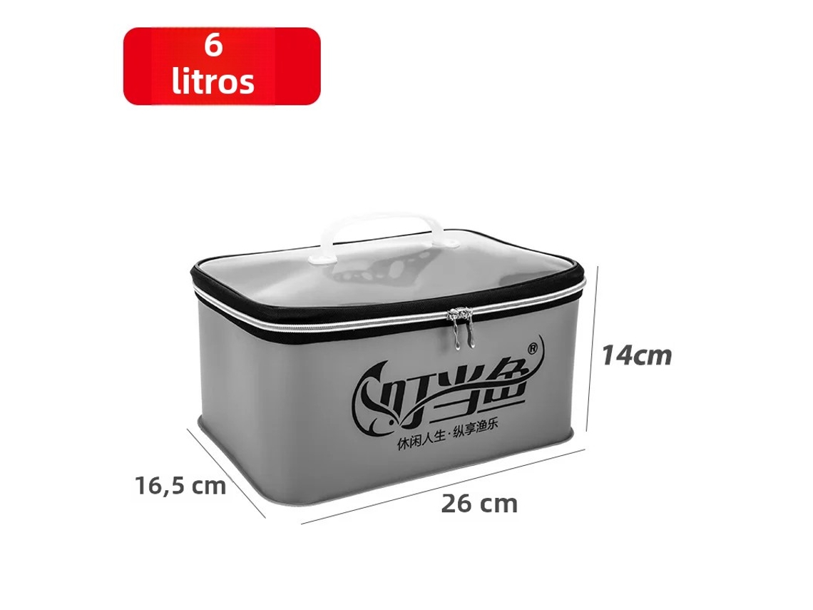 Bolsa de Pesca Multifuncional em Eva com Compartimento para Iscas e Linhas MDUG