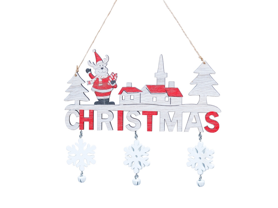 Placa de Natal em Madeira Decoração para Porta e Decoração de Casa RNEMITERY