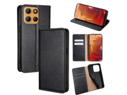 Capa Tipo Carteira De Couro Pu Magnética Com Absorção Automática Para Motorola Moto G15 4g / G15 Power 4g, Preta