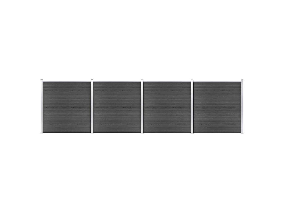 Vidaxl Conjunto De Painel De Vedação Wpc 699x186 Cm Preto
