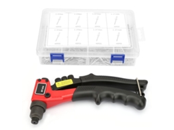 Pistola de rebites cega manual compacta de 8 polegadas para uso com uma mão, conjunto de 2,4 a 4,8 mm