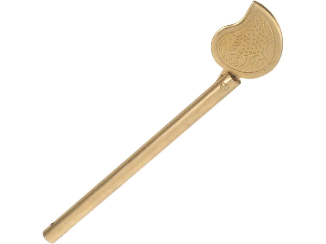 Ferrolho De Porta Antigo Em Cobre, Formato De Folha Chave, Design Clássico Dourado