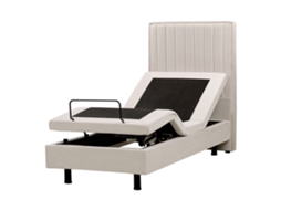 Cama Ajustable Beliani Castellan De Tela Beige 80x216x120