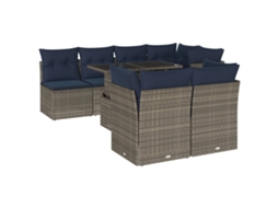 Conjunto de Sofá de Jardim, 8 Peças, Almofadas, Rattan Cinza MAISON EXCLUSIVE
