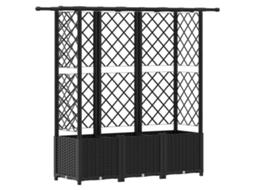Conjunto 1 Canteiro De Jardim Elevado Vidaxl Preto Polipropileno (163,5 X 40 X 136 Cm)