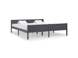Vidaxl Estrutura De Cama 180x200 Cm Pinho Maciço Cinzento