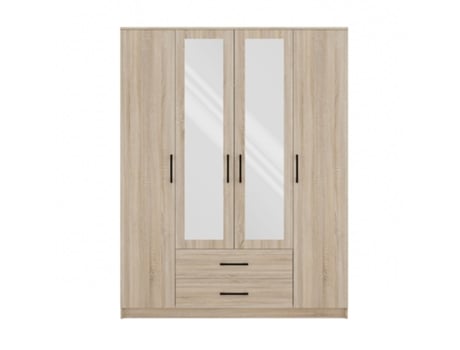 Topeshop Romana 160 Filho Quarto Guarda-roupa/closet 11 Prateleiras 4 Portas Tampo de Carvalho E Loja (s)