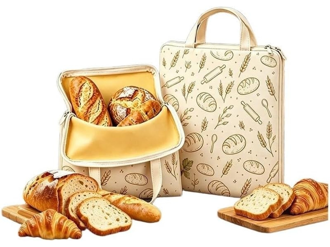 Saco Para Pão Em Formato De U Com Fecho De Correr, Fácil De Limpar