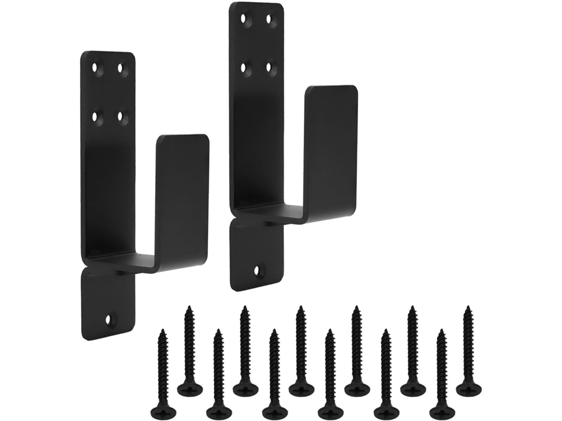 Conjunto De 2 Suportes Porta Reforçados Em Aço Para Madeira 2x4, Barra De Segurança Em Formato U Para Portas Internas E