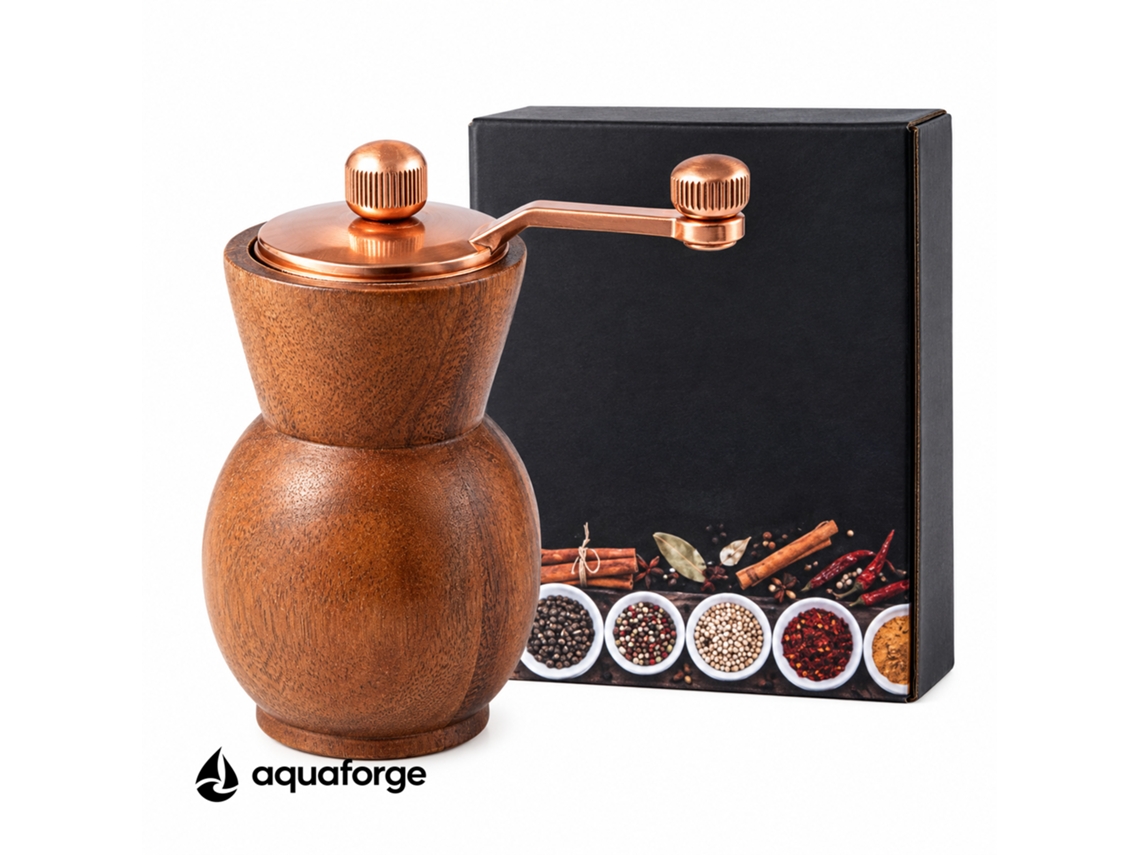 Moinho Manual De Pimenta E Sal Aquaforge Com Moagem Ajustável Para Pimenta E Sal