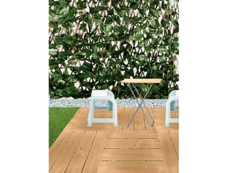 Deck de madeira de pinho Telha de madeira para exterior e duche Proteção em autoclave Nivel 3 Alta Qualidade 15 Unidades 40X40Cm / 28Mm