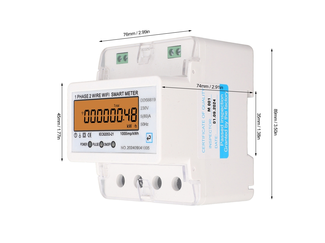 Laxiscreed Medidor De Energia Wifi Mono-fase Com Interruptor E Controle Por App Para Casa