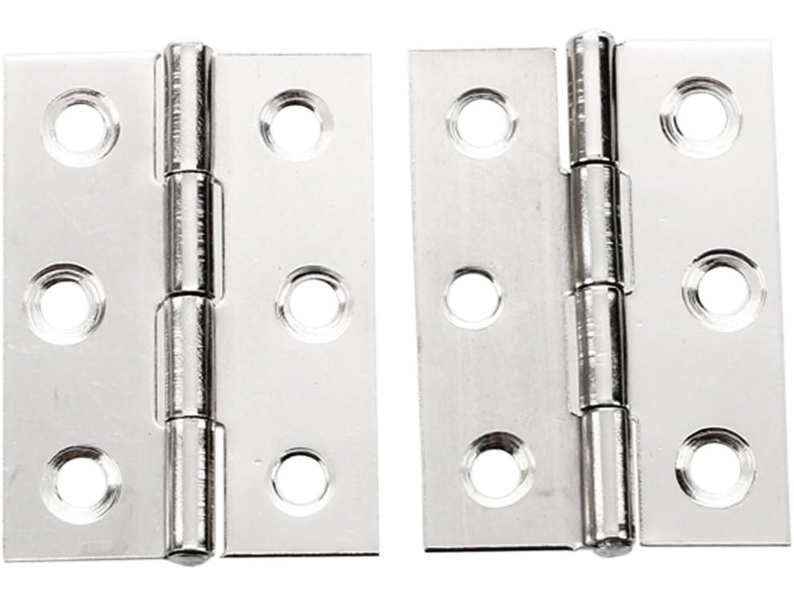 2 Dobradiças De Aço Inoxidável Polegadas 4, 4x 3, 1cm Para Portas De Armário