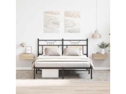 2 Pcs Mesa Cabeceira | Criado-mudo | Armário De Cabeceira Suspensa Derivados Madeira Carvalho Sonoma