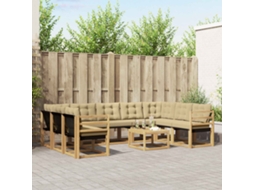 Vidaxl Conjunto De Sofás Para Exterior 10 Unid. Branco E Bege