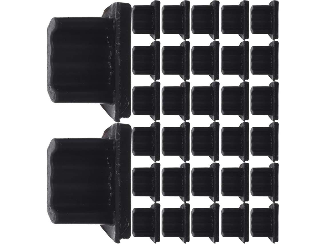 100 Unidades De Tampas De Silicone Pretas Para Micro Usb