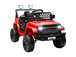 Carro Elétrico Utv Infantil 12v Velocidade Ajustável Usb Faróis Vermelho