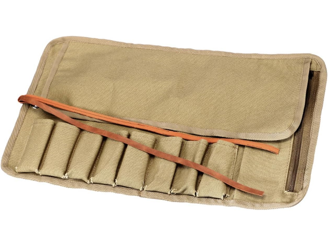 Bolsa para ferramentas Rodinhas, feita de couro com forro de espuma espessa, ideal para eletricistas e entusiastas da área elétrica.