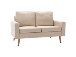 2 Pcs Conjunto de Sofás Tecido Cor Creme MAISON EXCLUSIVE