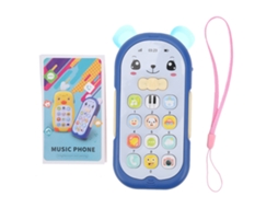 Primerox brinquedo Telefone Bebê Simulação com Luz Música Efeito Sonoro Azul para Crianças