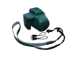 Capa De Couro Com Alça Para Canon Eos R50 Verde Brilvibera
