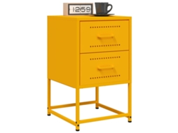 Vidaxl Mesas De Cabeceira 2 Pcs 36x39x60,5 Cm Aço Amarelo Mostarda