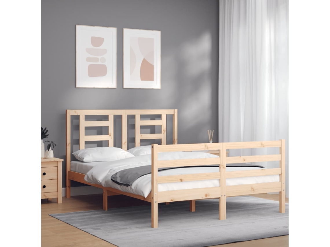 Estrutura De Cama Com Cabeceira 120x200 Cmmadeira Maciça